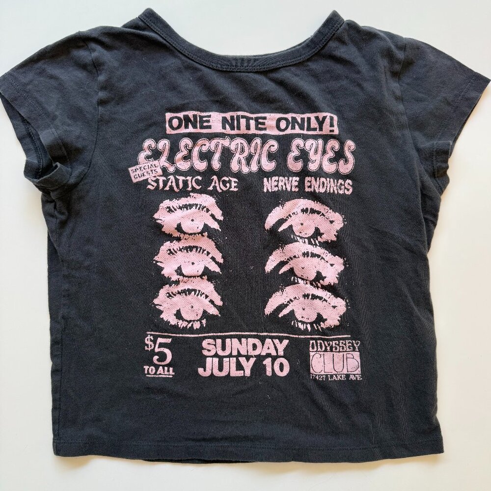 Hollister Dark Grey/Black Cropped Tee - Size XS